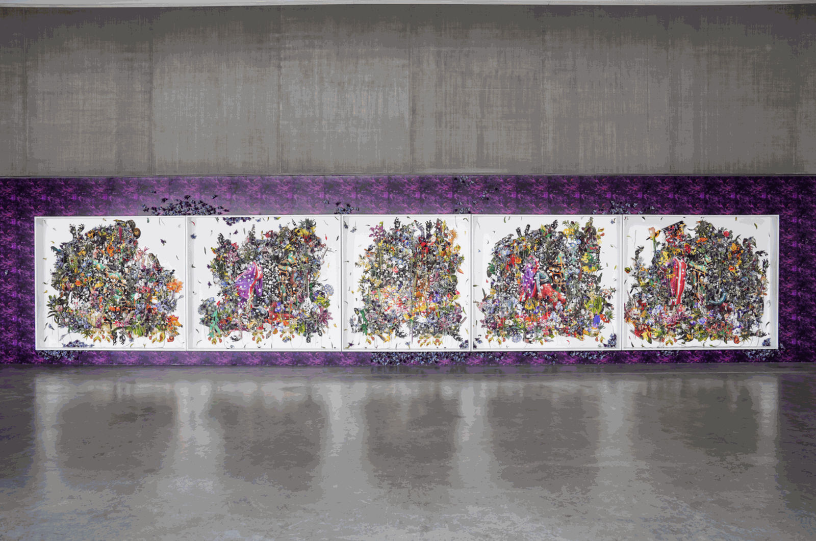 Ebony G. Patterson,…when the cuts erupt...the garden rings...and the warning is a wailing..., installation view, Contemporary Art Museum St. Louis