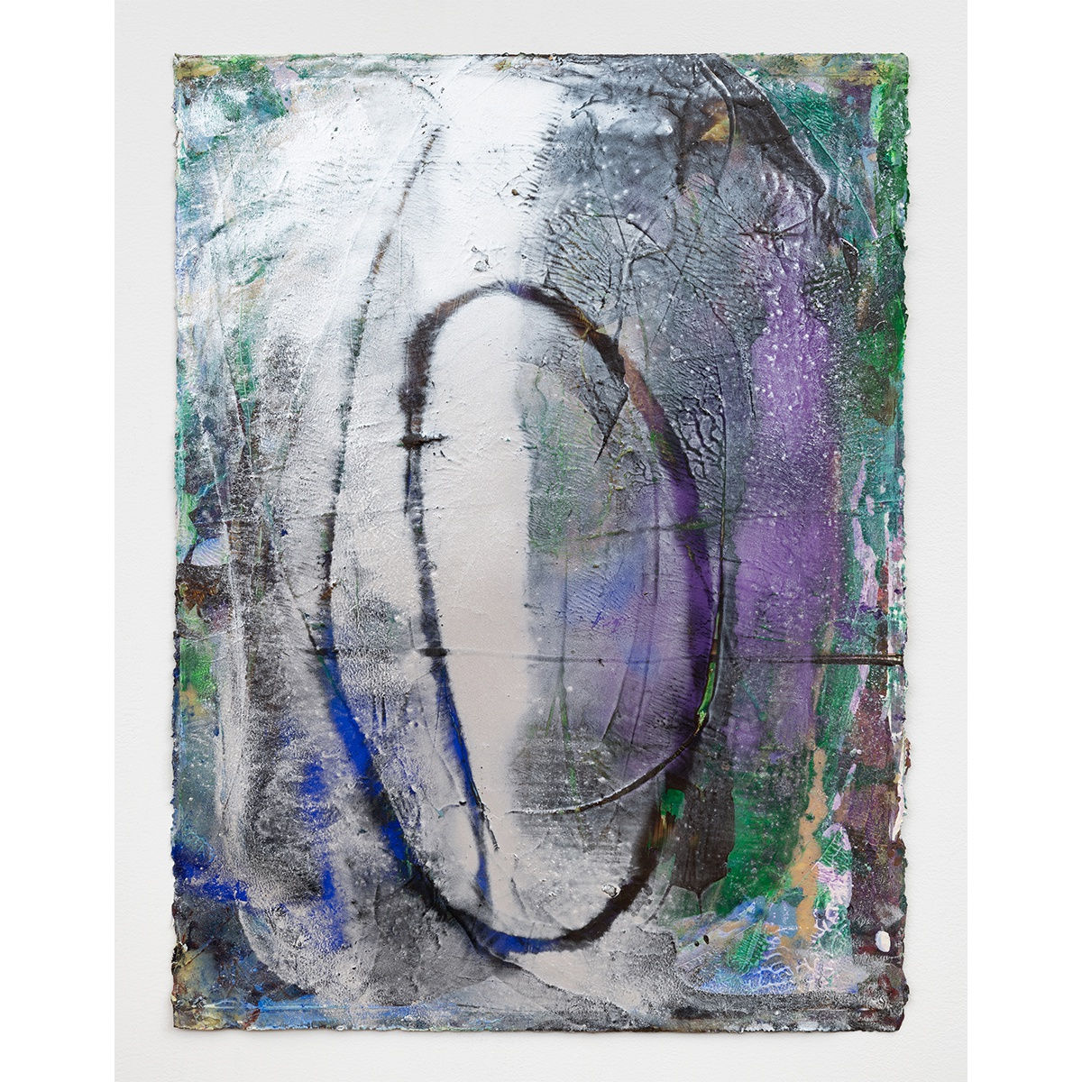 Andrew Schwartz, Etch, 2021, Oil, pigments, and mica on archival paper, 30 x 22 inches