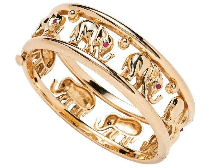 Italian, 18K Yellow Gold Elephant Bracelet, c. 1980