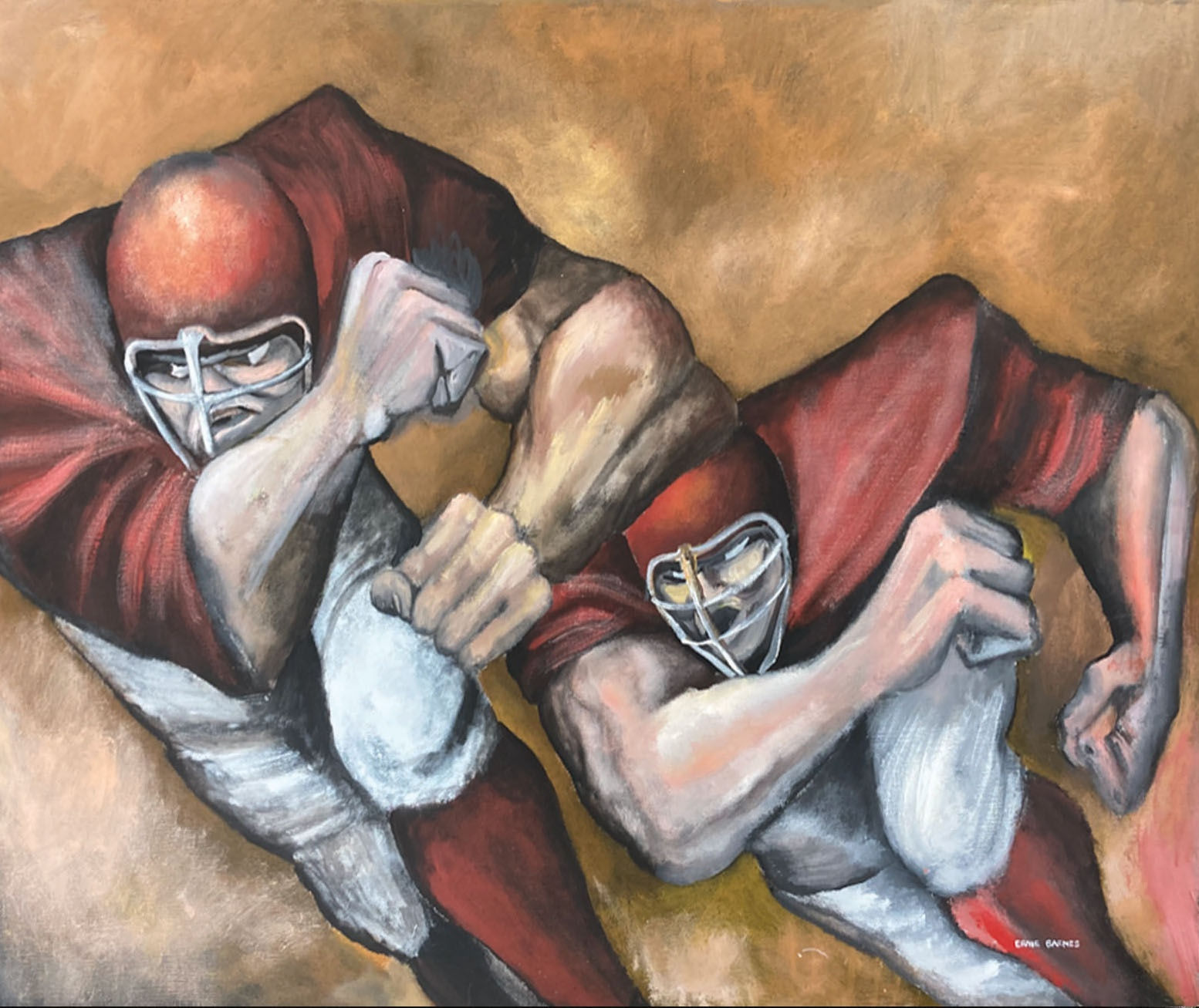 Ernie Barnes, Pulling Guards, 1968