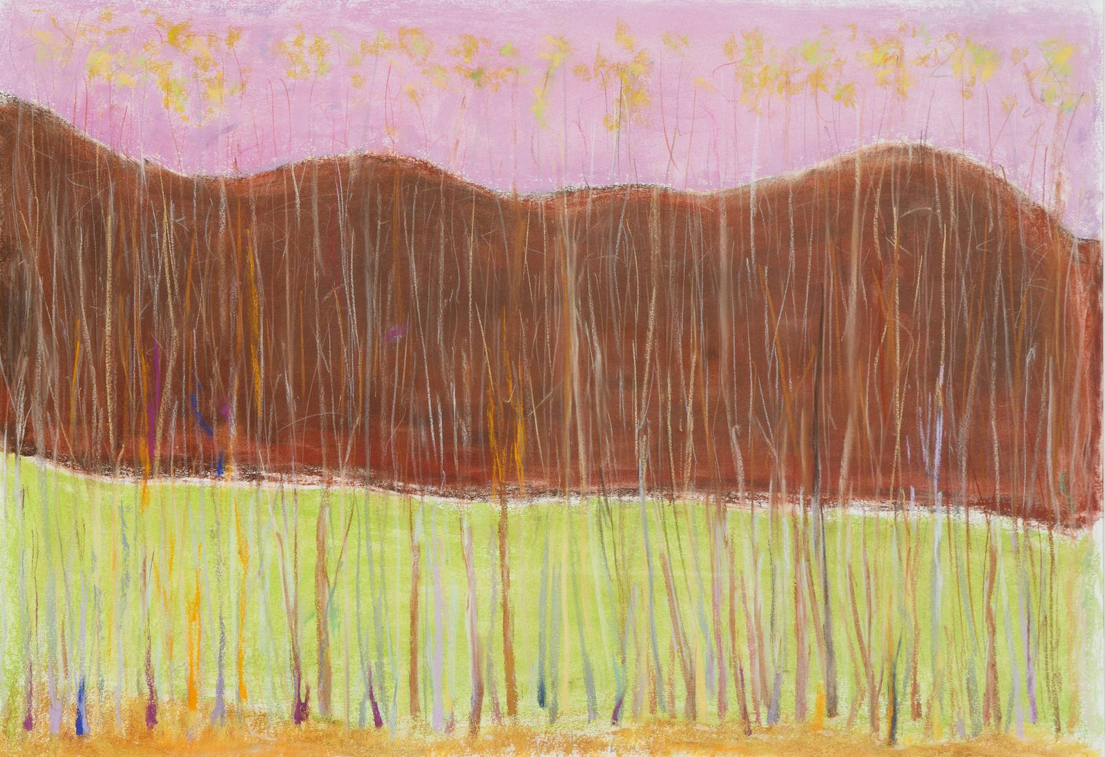 Wolf Kahn, Chocolate Over Sour Green, c. 1990s