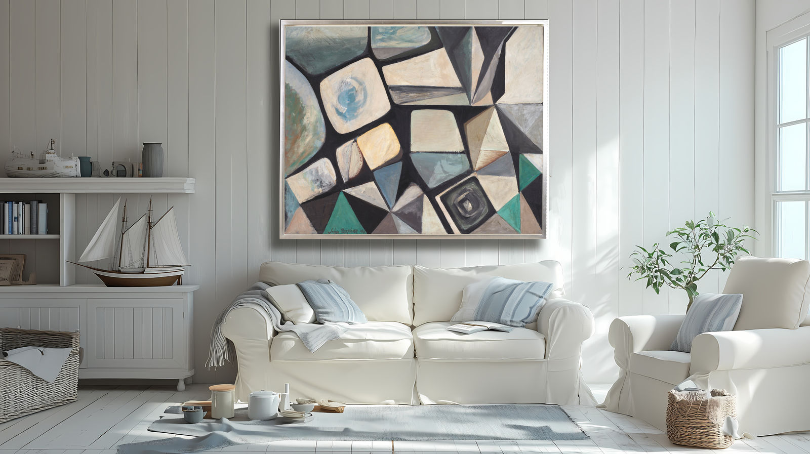 John Stephan, The Pyramid Confronts the Sea, 1949