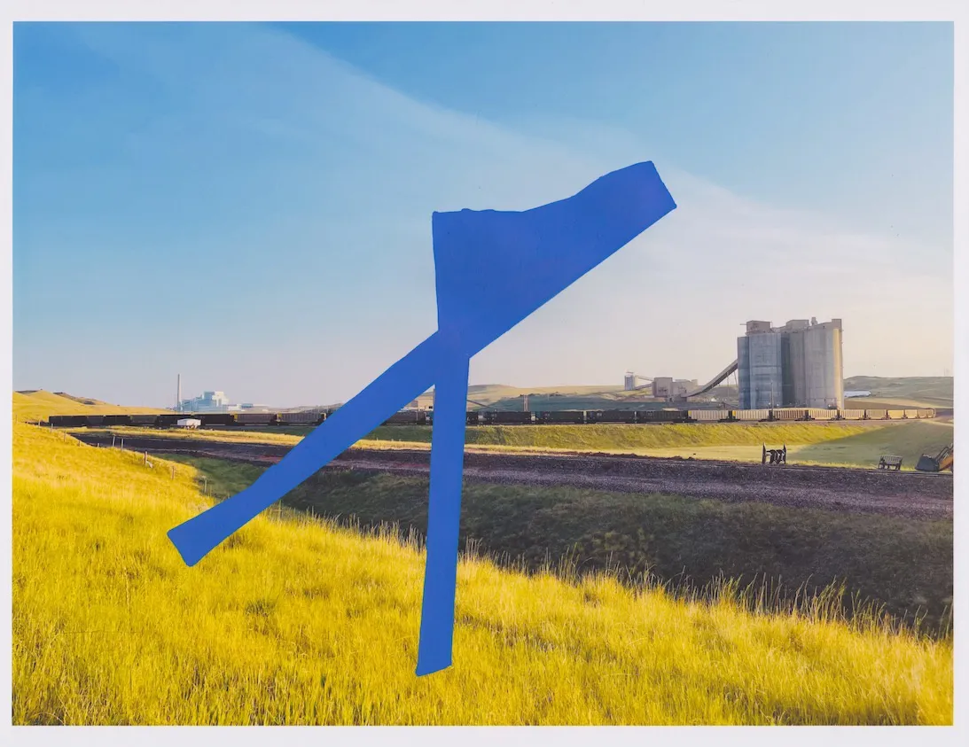 Julie Langsam, Landscape Intervention: Campbell County, WY: Blue “X” #148, 2022