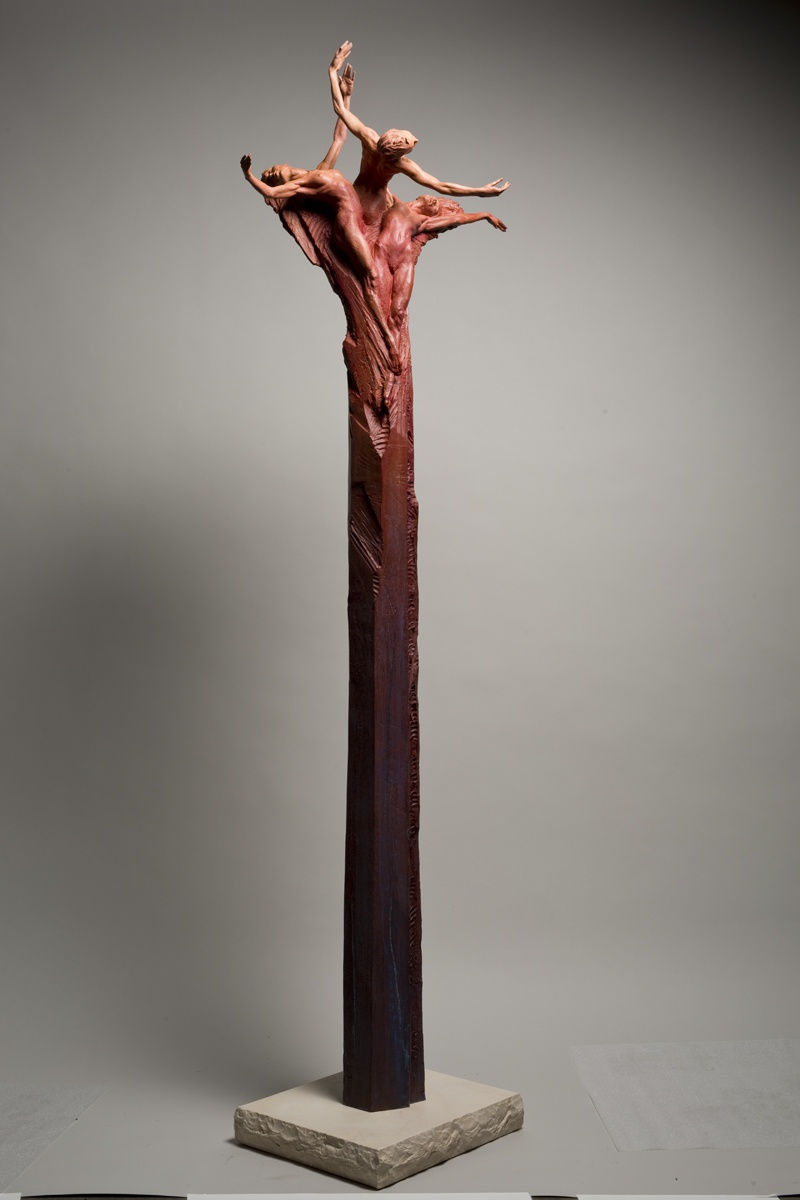 Richard MacDonald, Three Graces, Column, Half life, Red, 2015