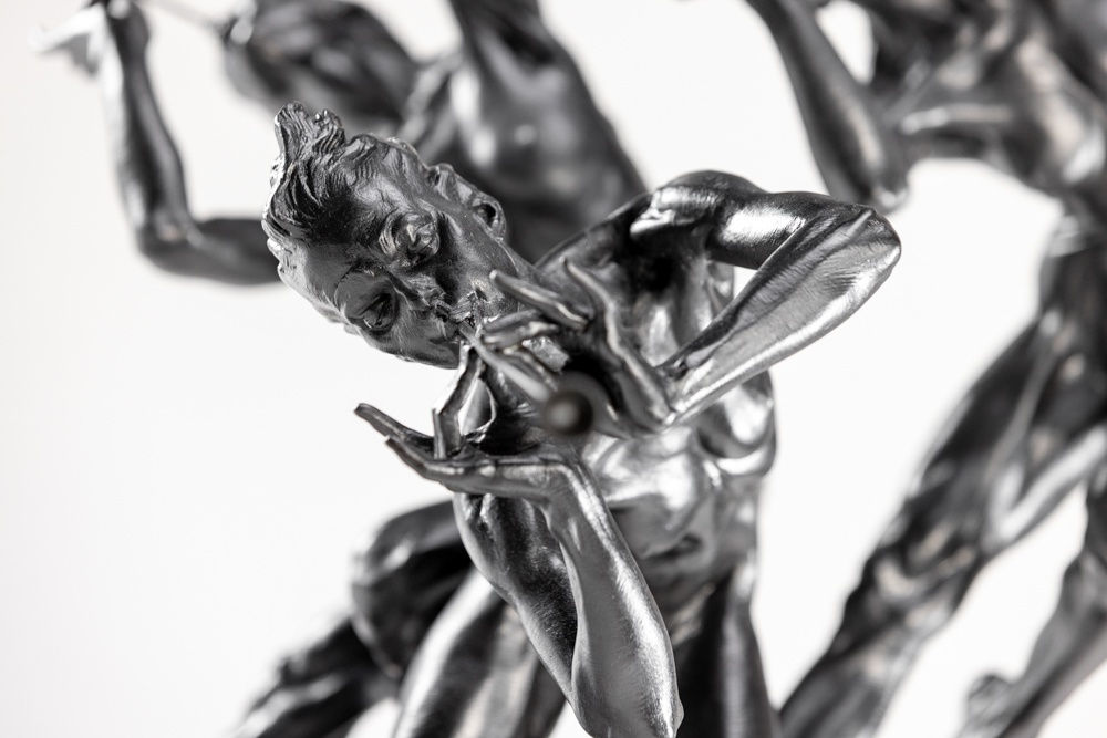 Richard MacDonald, Three Trumpeters, Nude, Third Life, Blanc Noir, 2020