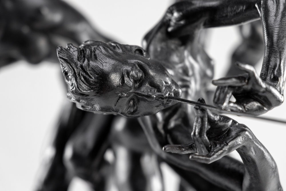 Richard MacDonald, Three Trumpeters, Nude, Third Life, Blanc Noir, 2020