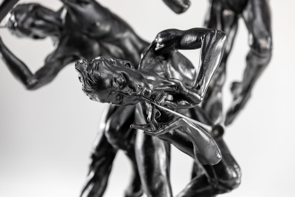 Richard MacDonald, Three Trumpeters, Nude, Third Life, Blanc Noir, 2020