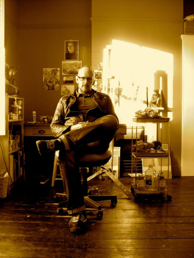 Photo of Andrew James in his studio