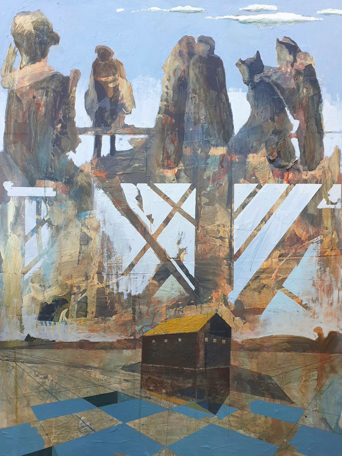 KENNETH LE RICHE, HOUSE, GIANT FIGURES AND PERSPECTIVAL INCONSISTENCIES