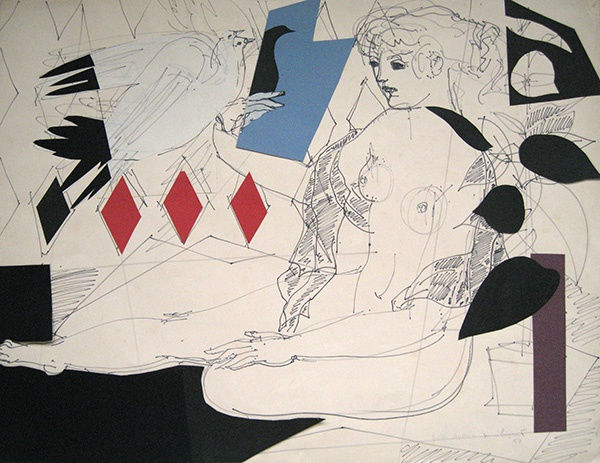 Max Papart, Nu Assis aux deux Oiseaux, 1957