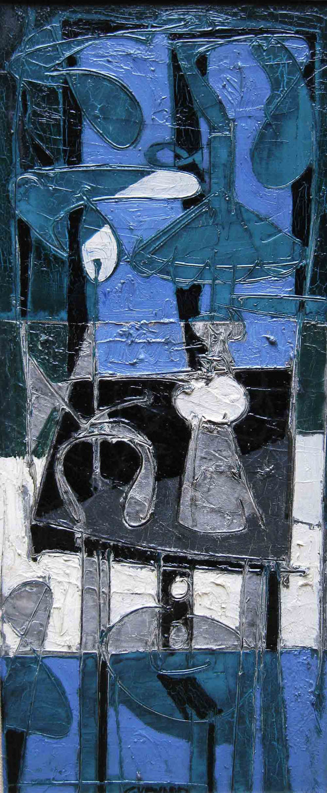 Claude Venard, Composition en bleu et noir