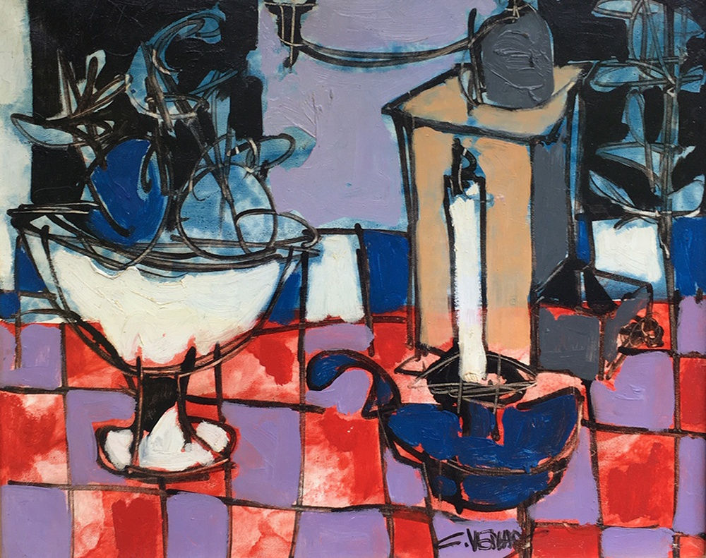 Claude Venard, Nature Morte au Bol de Fruits