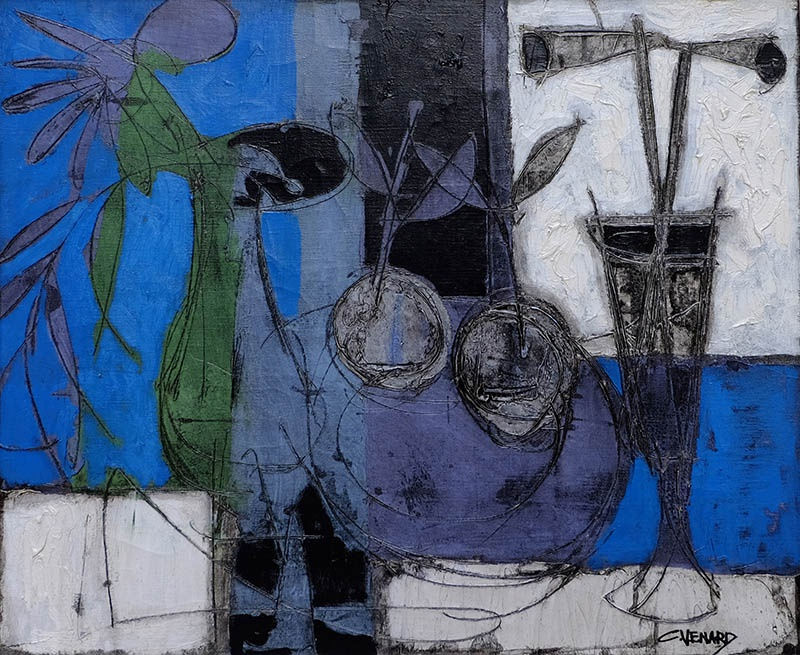 Claude Venard, Nature morte bleue et blanche