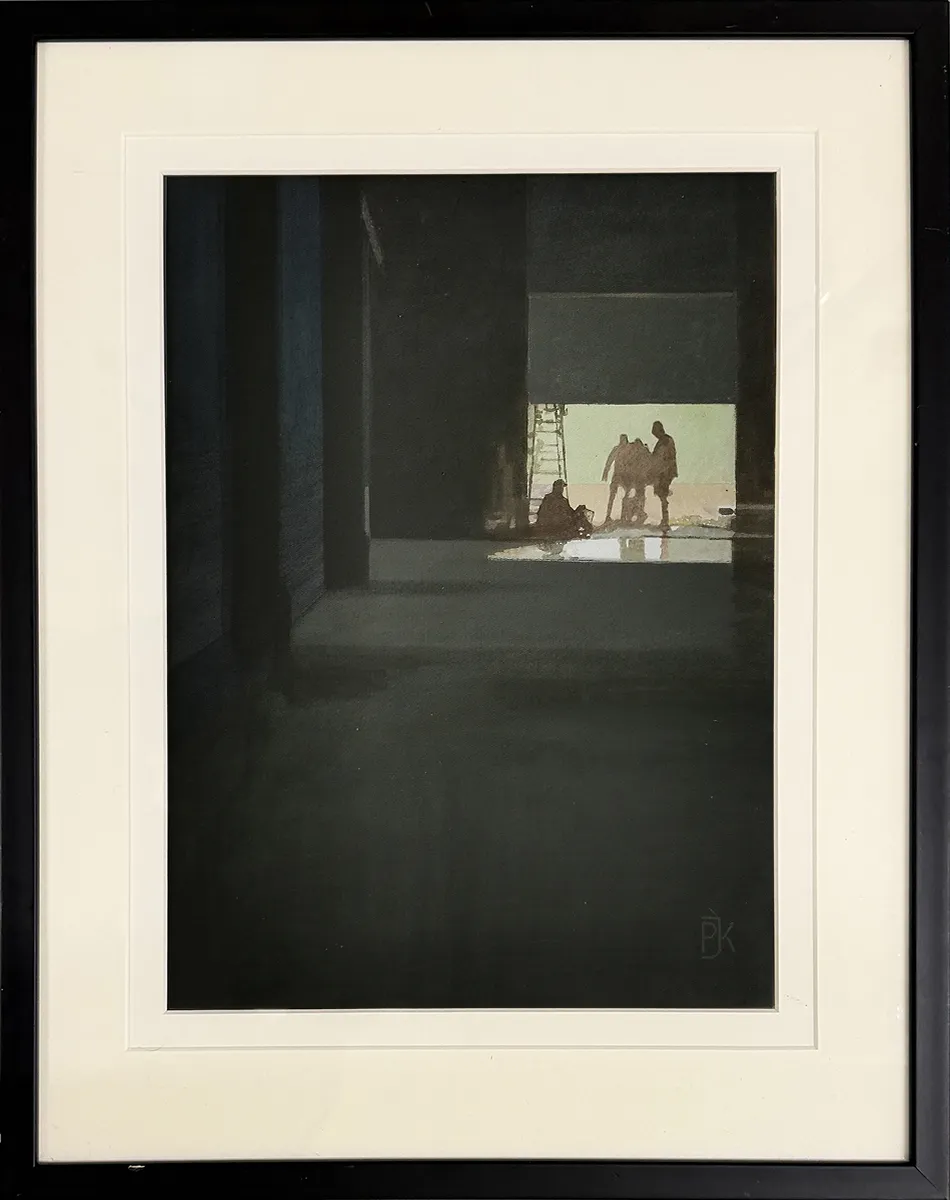 Peter Kelly NEAC RBA, Workers at the Mine Entrance