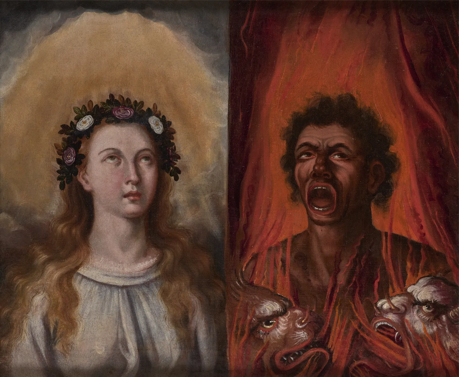 THE BLESSED SOUL AND THE DAMNED SOUL, Unidentified artist, Vice Royalty Of Peru, 18th Century