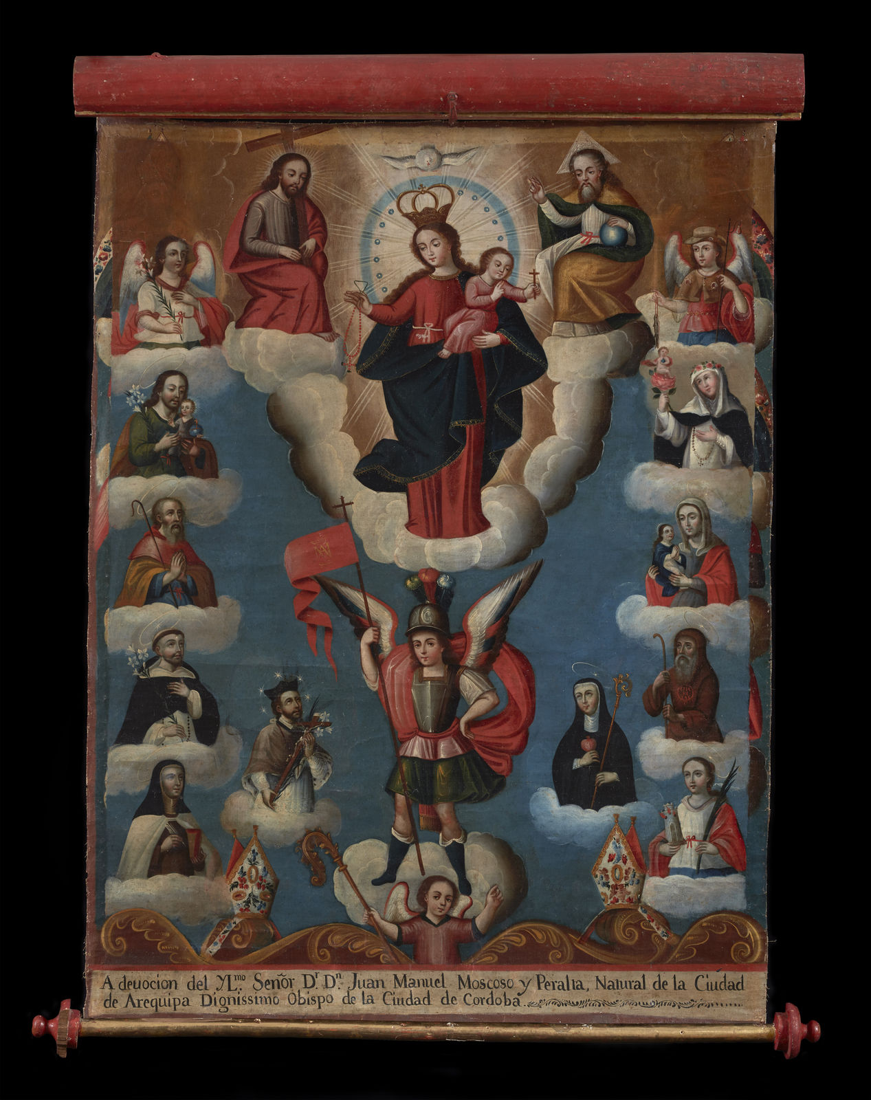 ATTRIBUTED TO MARCOS ZAPATA, Our Lady of The Rosary with Saints in heavenly glory, Viceroyalty Of Peru (Peru), Active 1748-1773