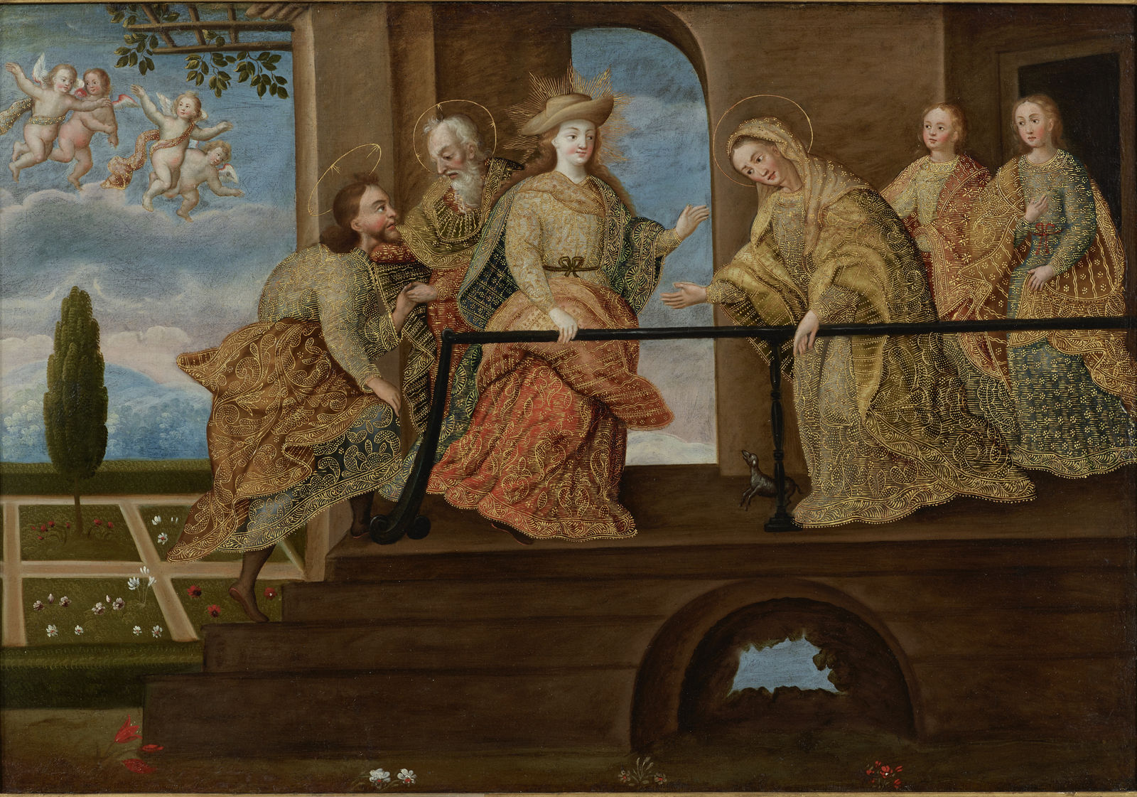 DIEGO QUISPE TITO (CIRCLE), The visitation, Cuzco school (Peru), 17th Century