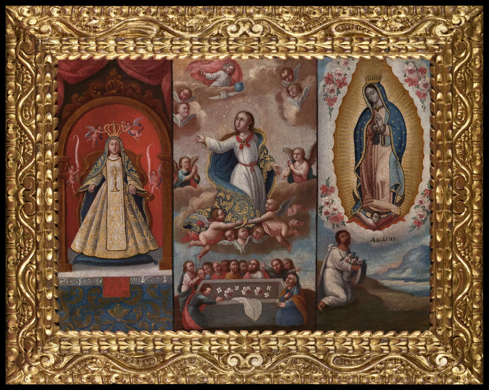 FOLLOWER OF GABRIEL JOSÉ OVALLE, Advocations of the Virgin, Active in Zacatecas and Durango (Mexico), Doc. 1726-1767