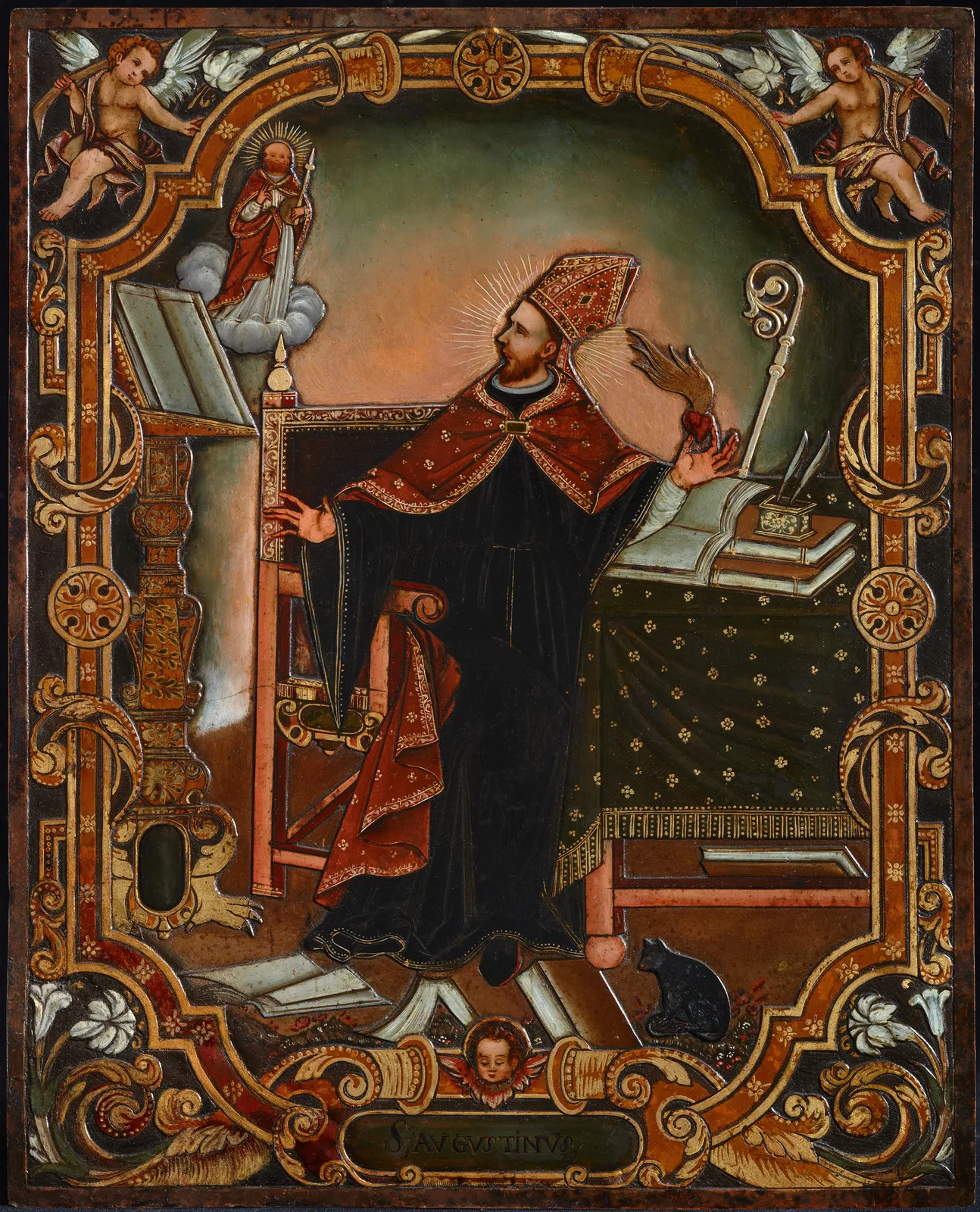 SAINT AUGUSTINE OF HIPPO AND SAINT THOMAS AQUINAS, Unidentified artist, Lake Titicaca workshop, Bolivia, 1730