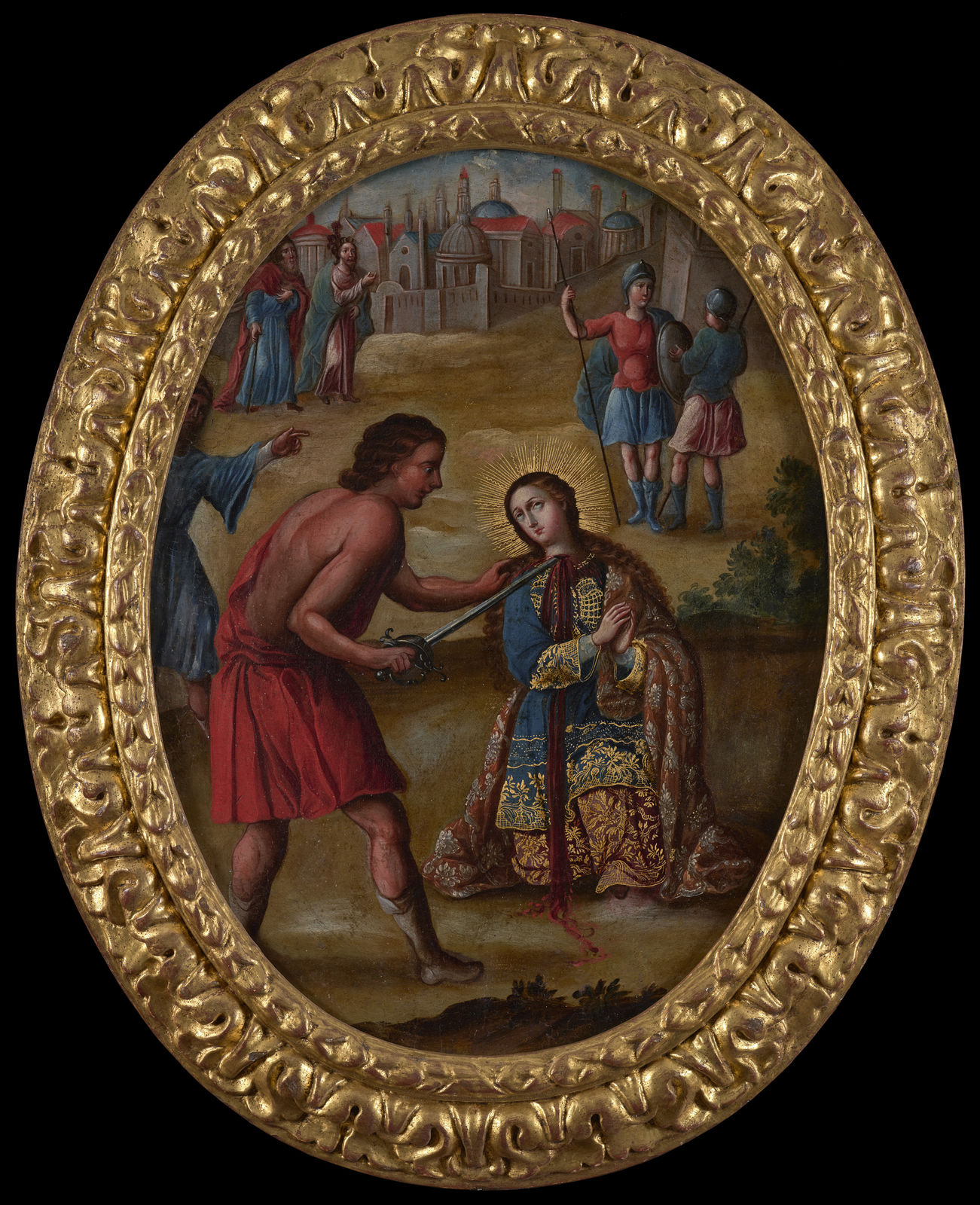 FOUR EPISODES OF THE STORY OF SAINT AGNES OF ROME, Unidentified artist, Cuzco (Peru), First half of the 18th century