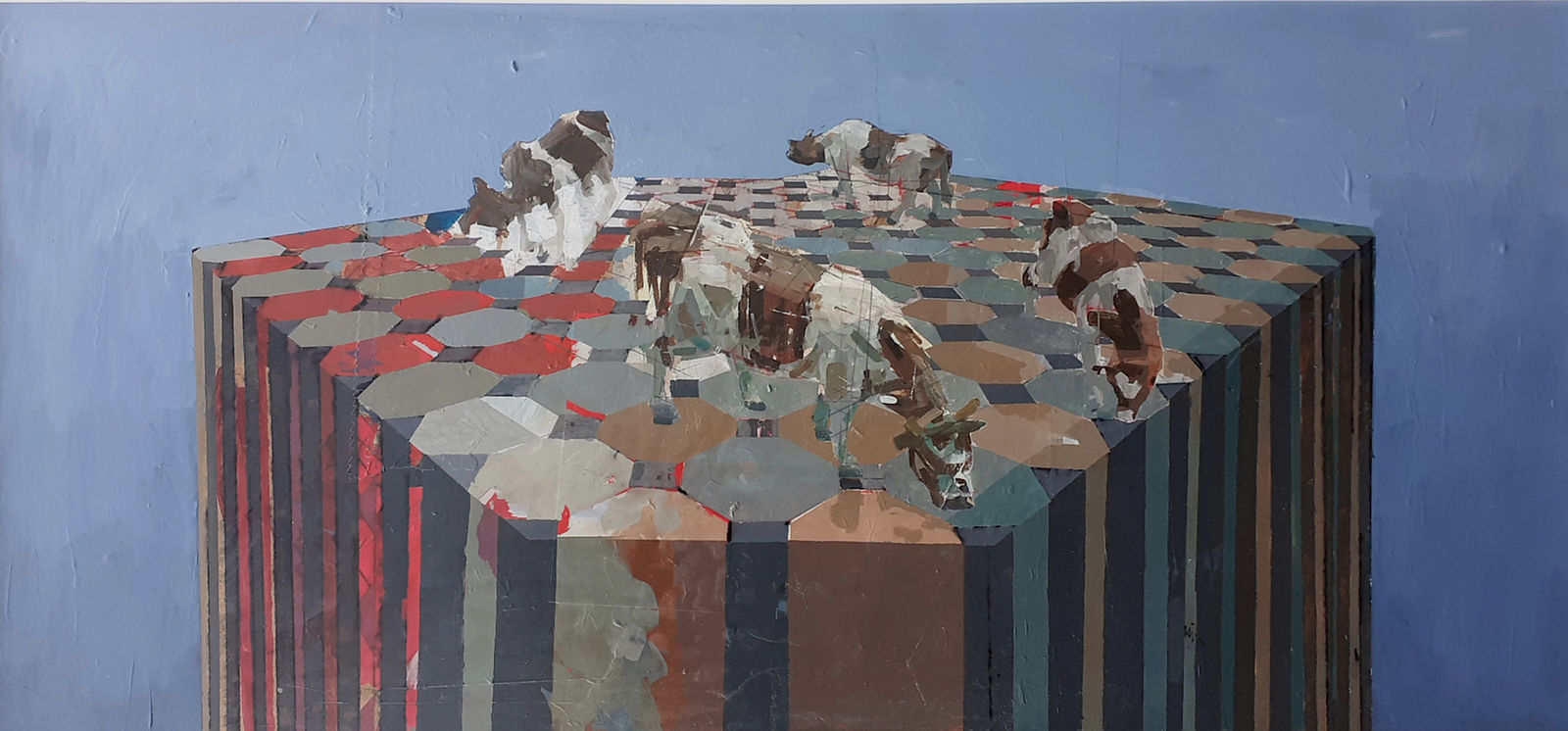 Kenneth Le Riche, Cows On Column In Space