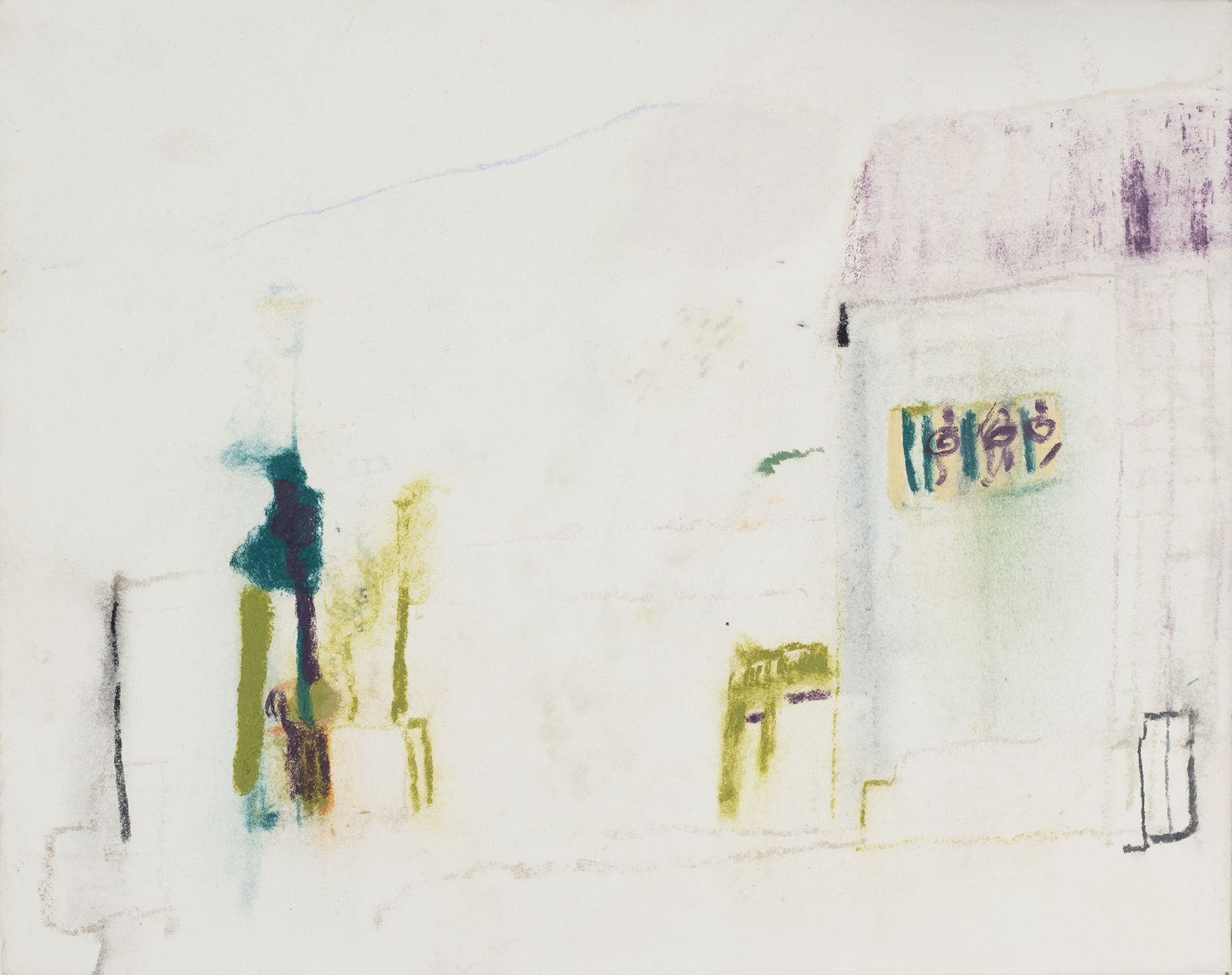 Hans Lannér, Gröna Drömmar, 2024. Watercolour and dry pastel on paper, 22x28 cm