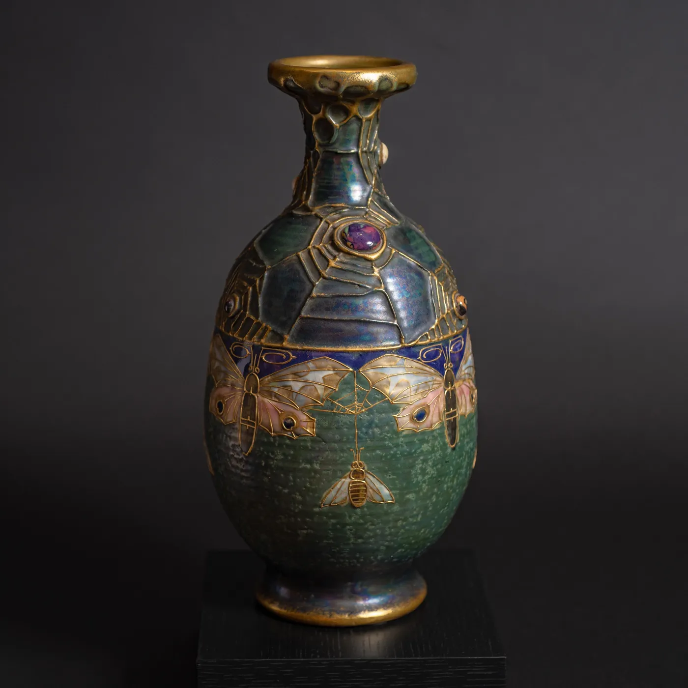 Amphora, Gres Bijou Series Butterflies & Spiderwebs Semiramis Vase,  1904-1906