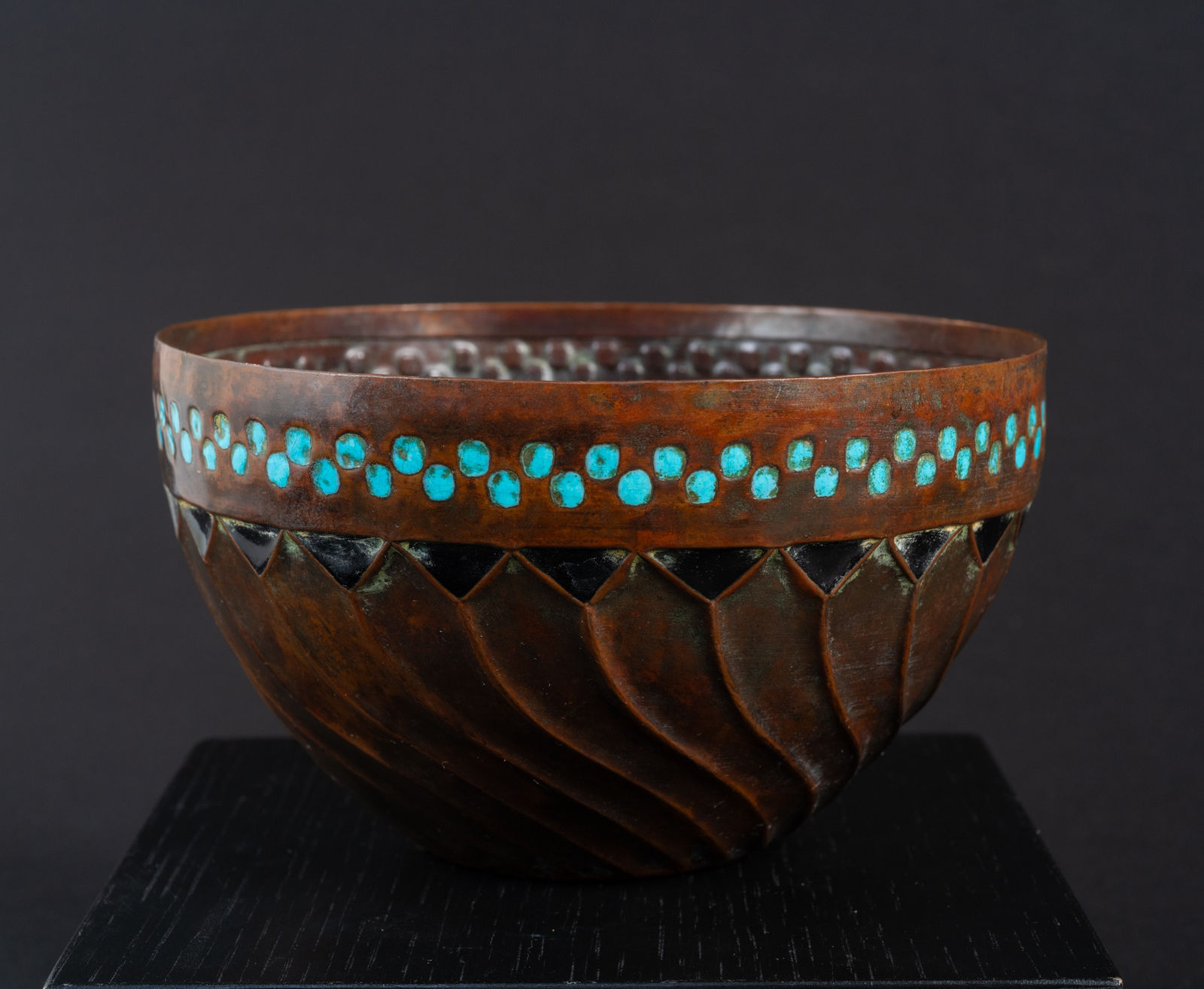 Ludwig Karl Maria Vierthaler, Spiral Enamel Bowl,  c. 1905