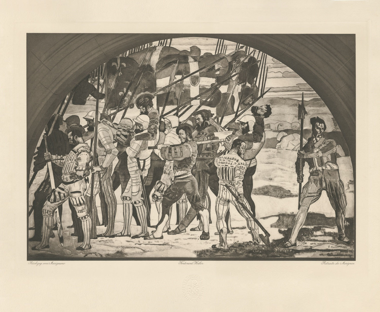 Ferdinand Hodler, Retreat from Marigano (set of 3), ca 1914