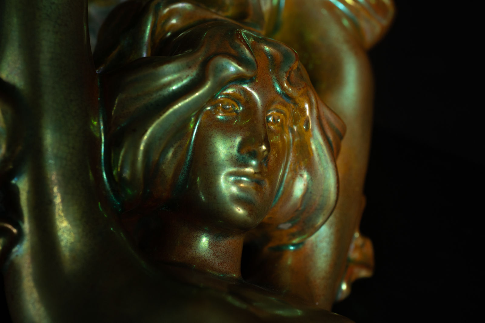 Zsolnay Pecs, Maiden Lamp,  c. 1902