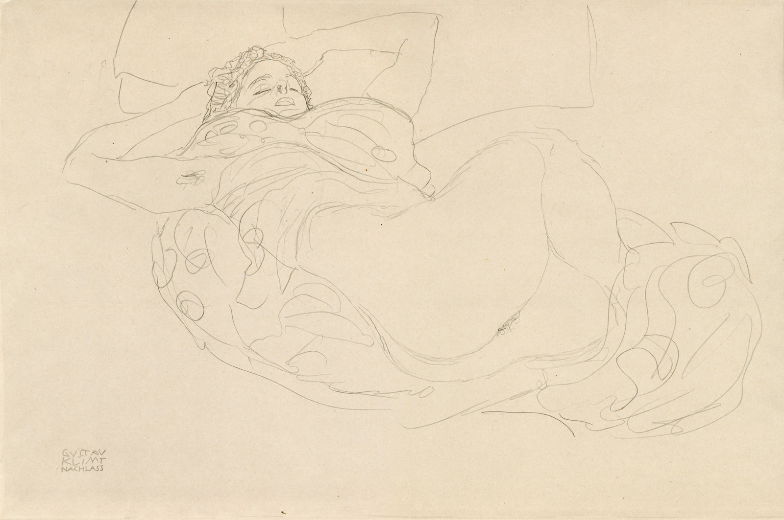 Gustav Klimt, Reclining Nude,  1919
