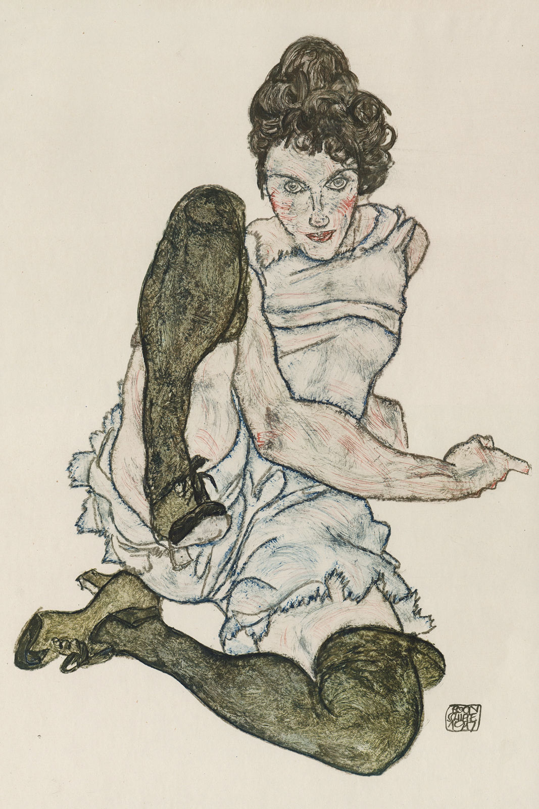 Egon Schiele, Female Model, Seated,  1920
