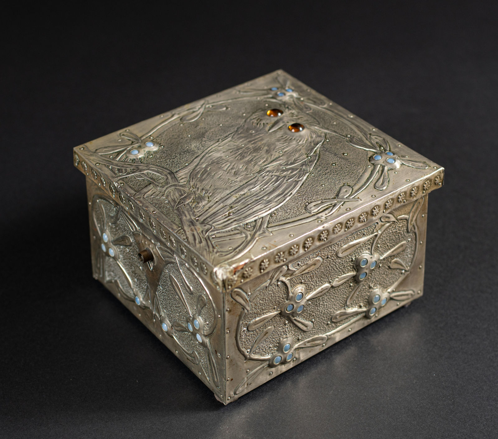 Alfred Daguet, Silver Owl Box,  c. 1900