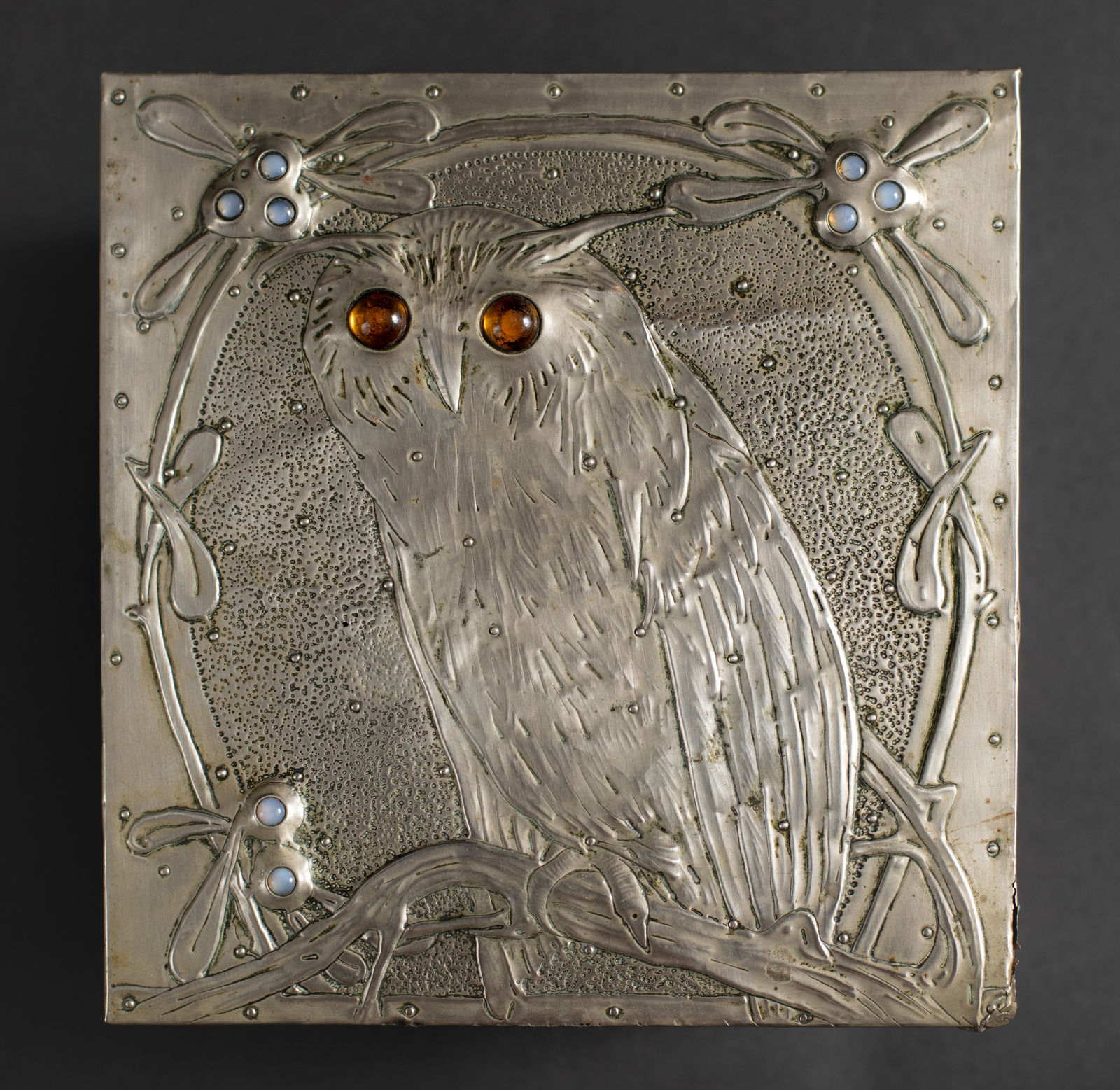 Alfred Daguet, Silver Owl Box,  c. 1900