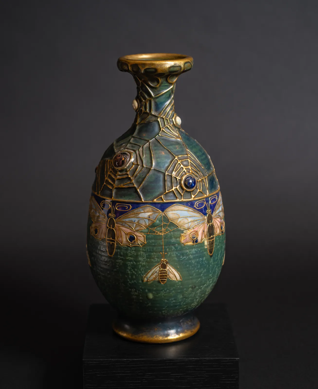 Amphora, Gres Bijou Series Butterflies & Spiderwebs Semiramis Vase,  1904-1906