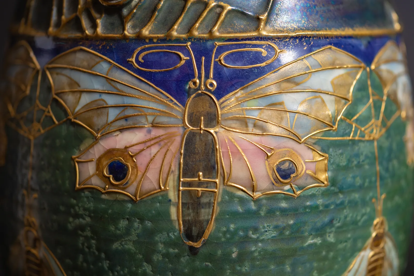 Amphora, Gres Bijou Series Butterflies & Spiderwebs Semiramis Vase,  1904-1906