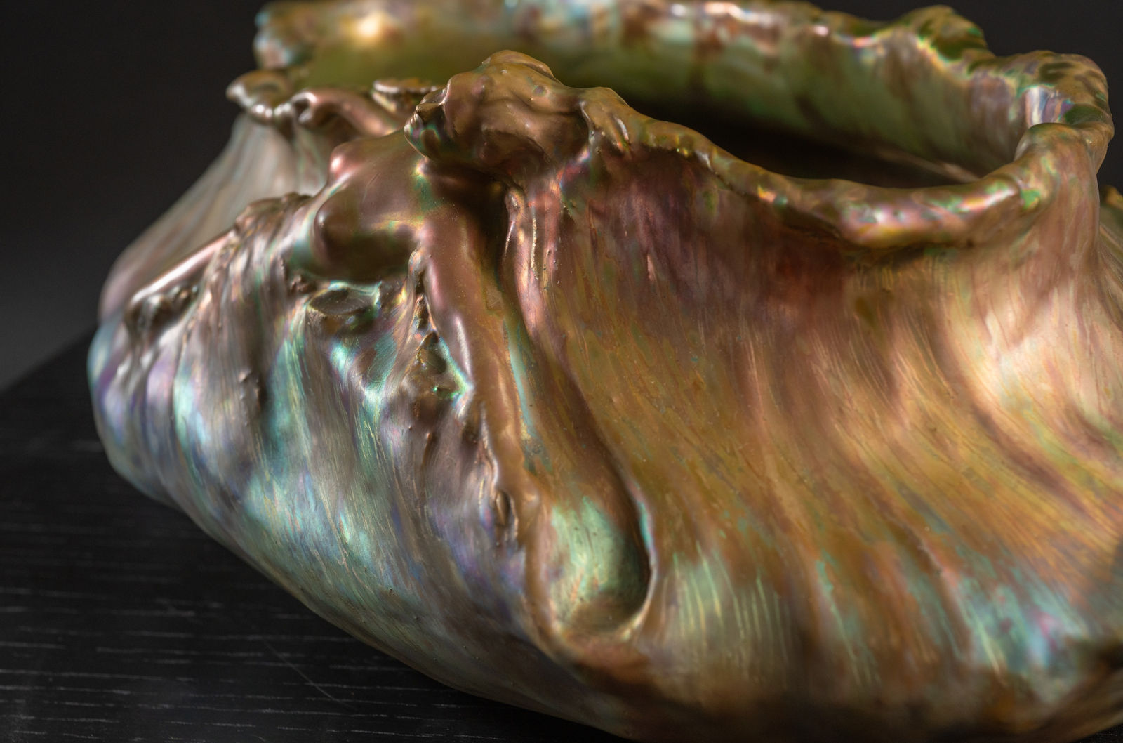 Massier, Maiden in the Waves Centerpiece Bowl,  c. 1900