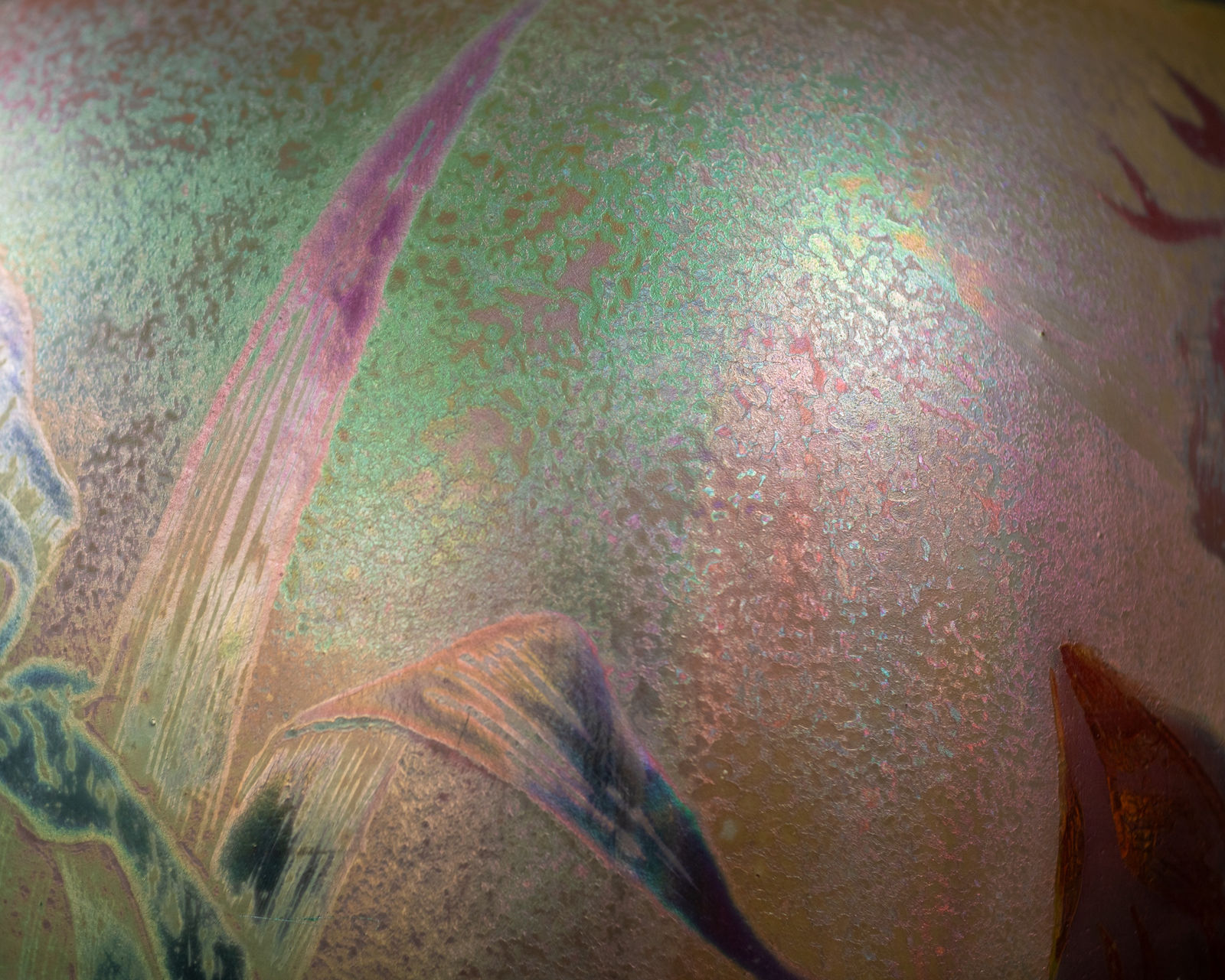 Massier, Red Iris Cachepot,  c. 1900