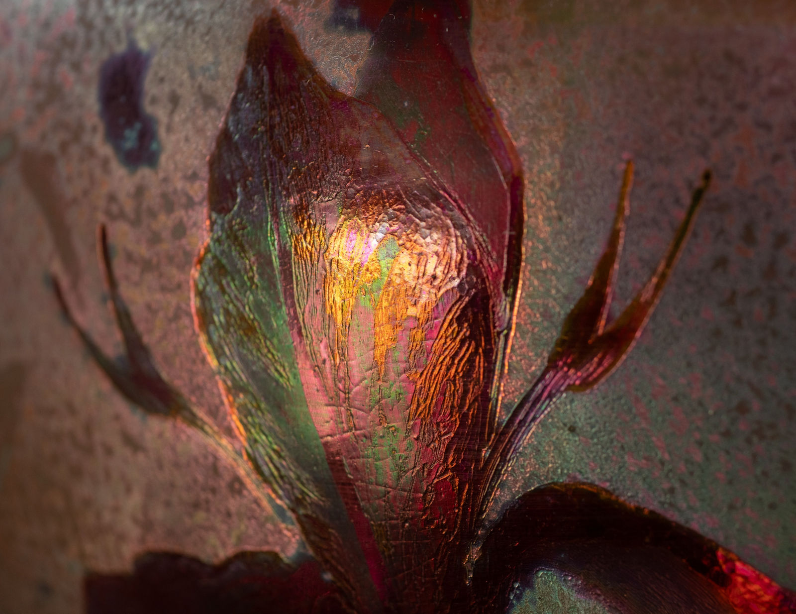 Massier, Red Iris Cachepot,  c. 1900