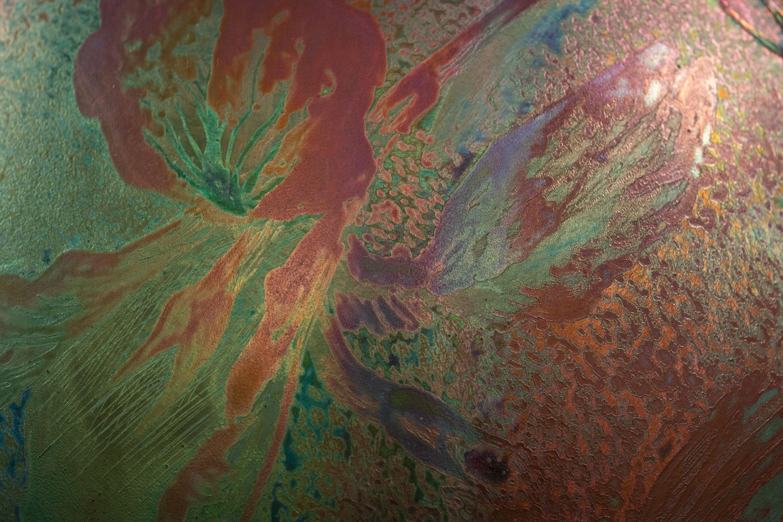 Massier, Red Iris Cachepot,  c. 1900