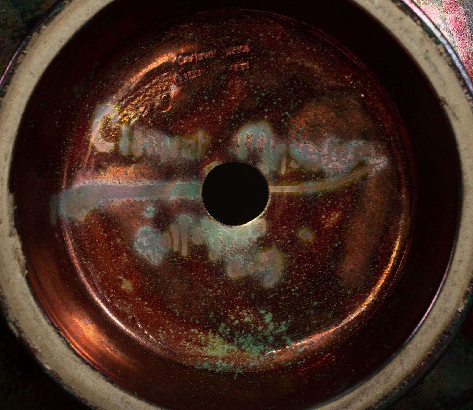 Massier, Red Iris Cachepot,  c. 1900