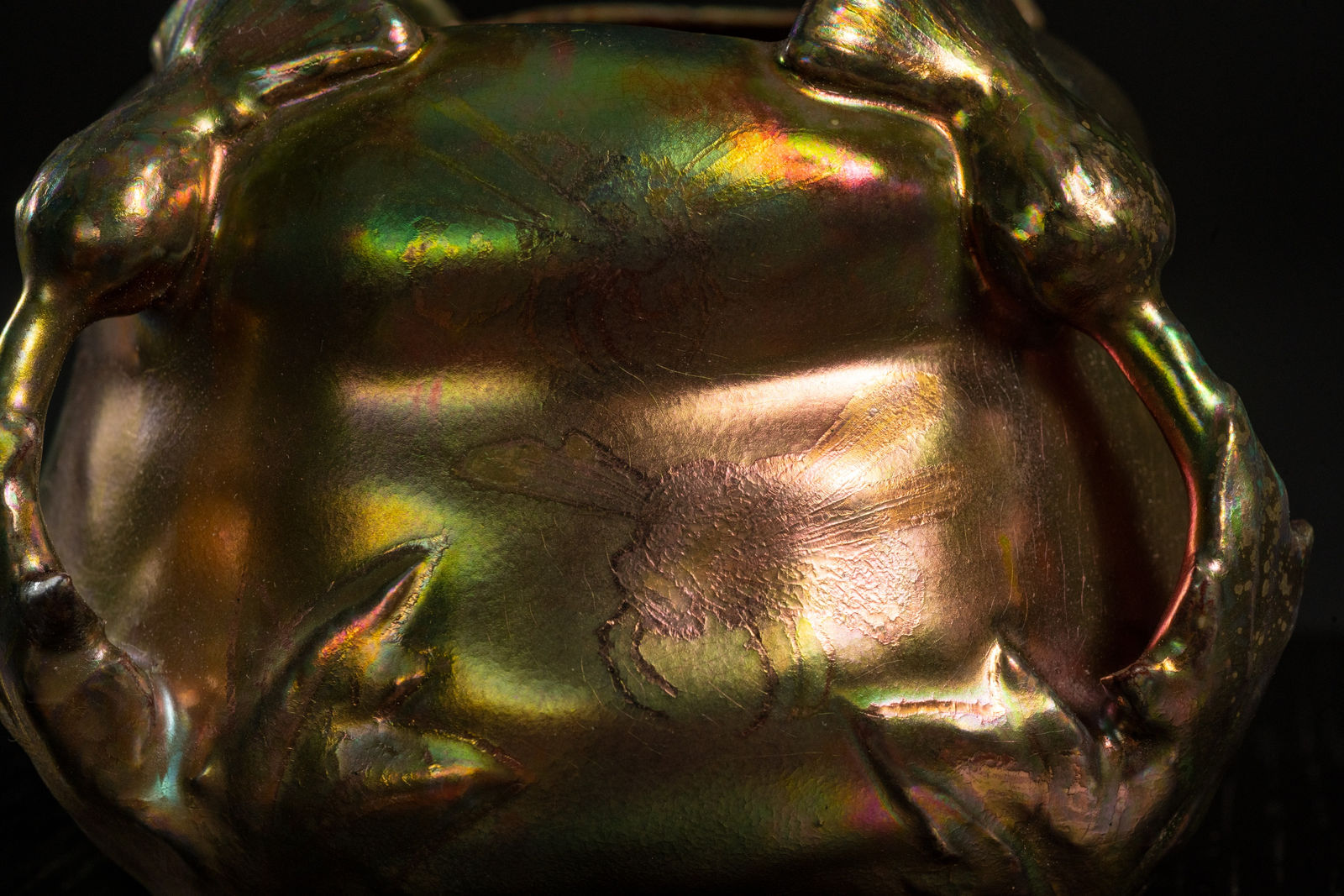 Massier, Golden Bees Cabinet Vase,  c. 1900