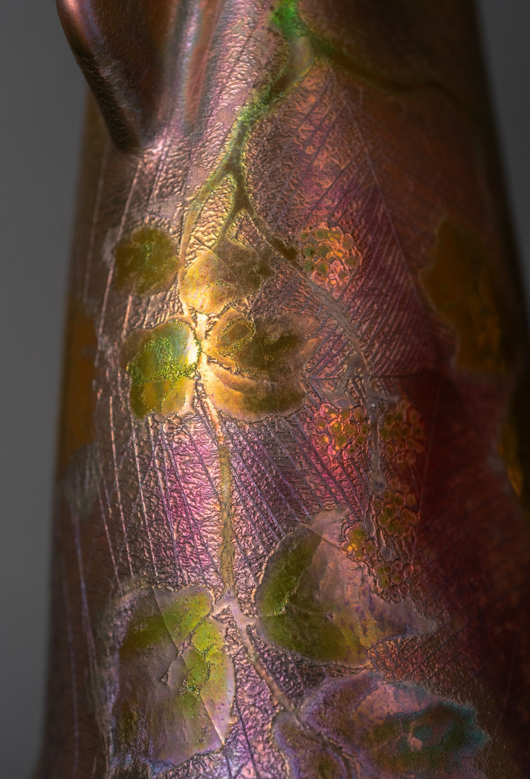 Massier, Spiderwebs & Berries Cabinet Vase,  c. 1900