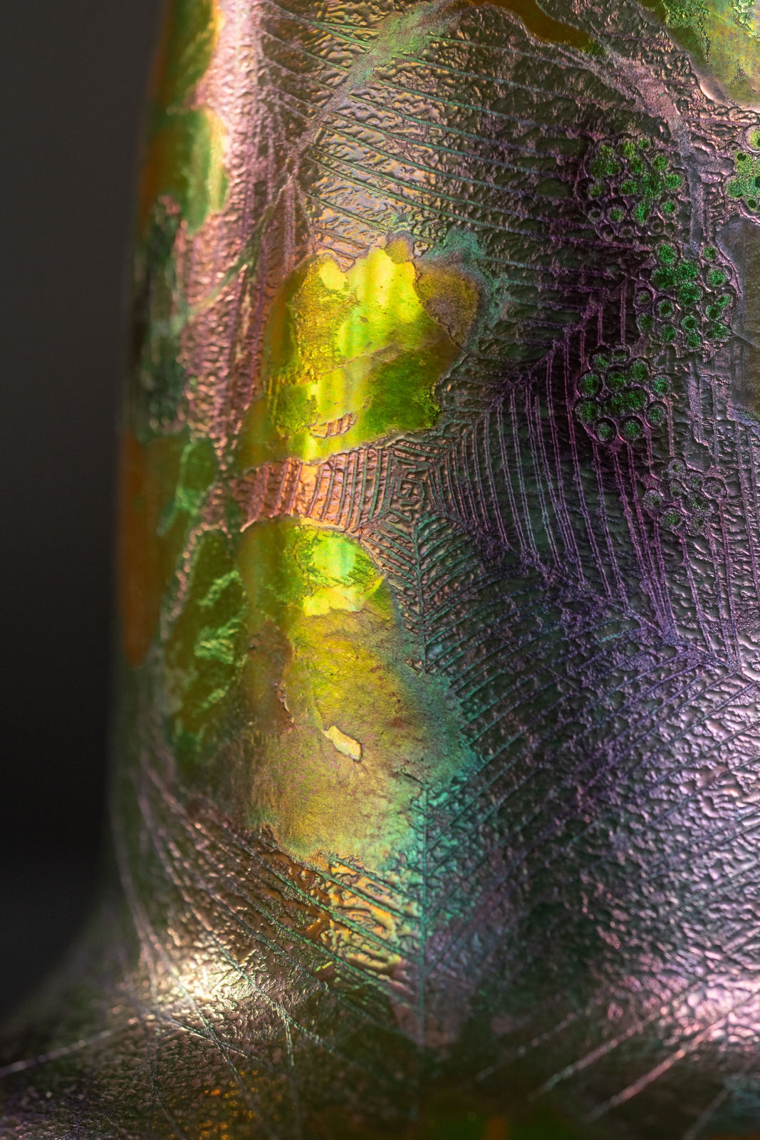 Massier, Spiderwebs & Berries Cabinet Vase,  c. 1900