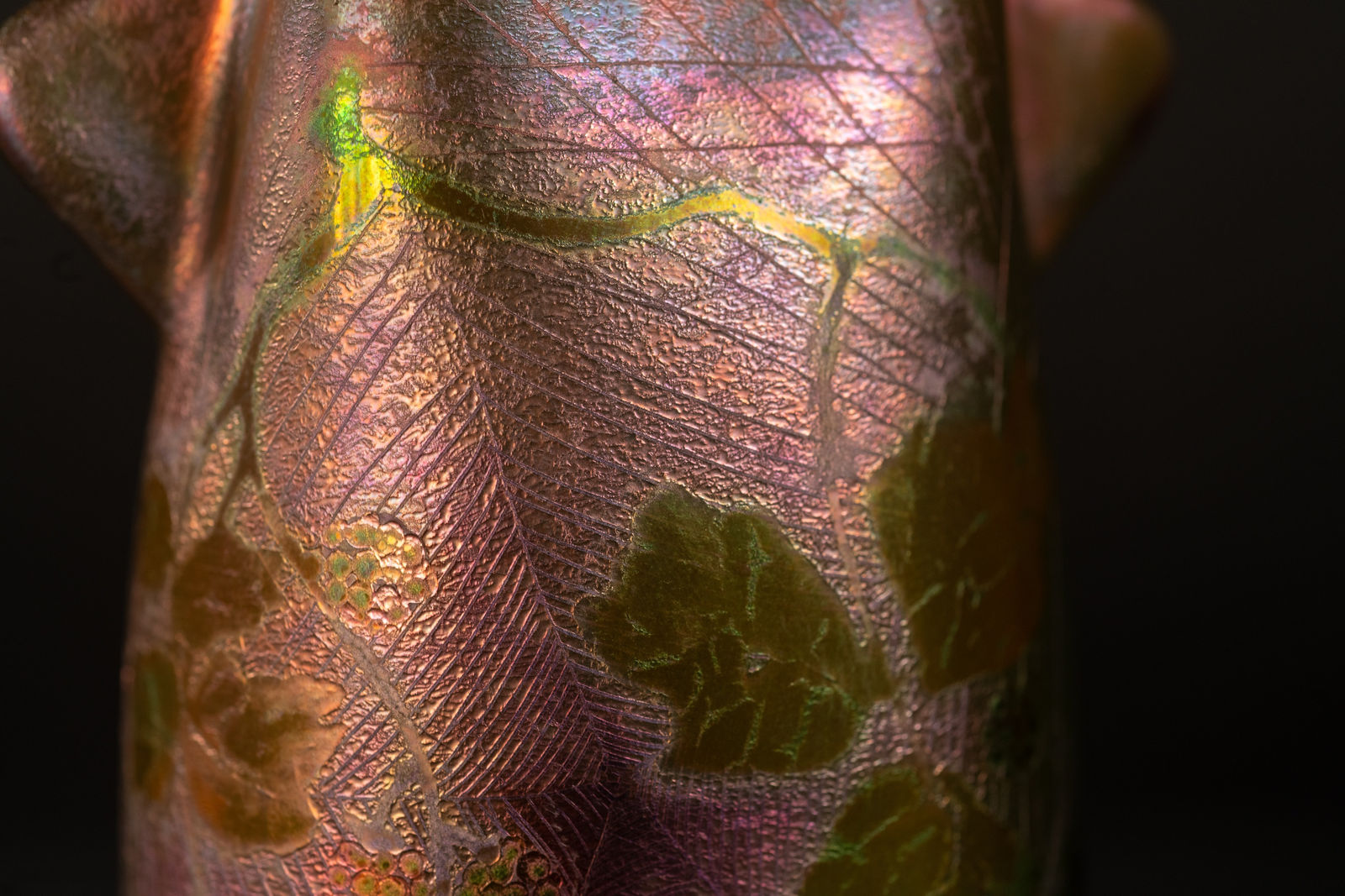 Massier, Spiderwebs & Berries Cabinet Vase,  c. 1900