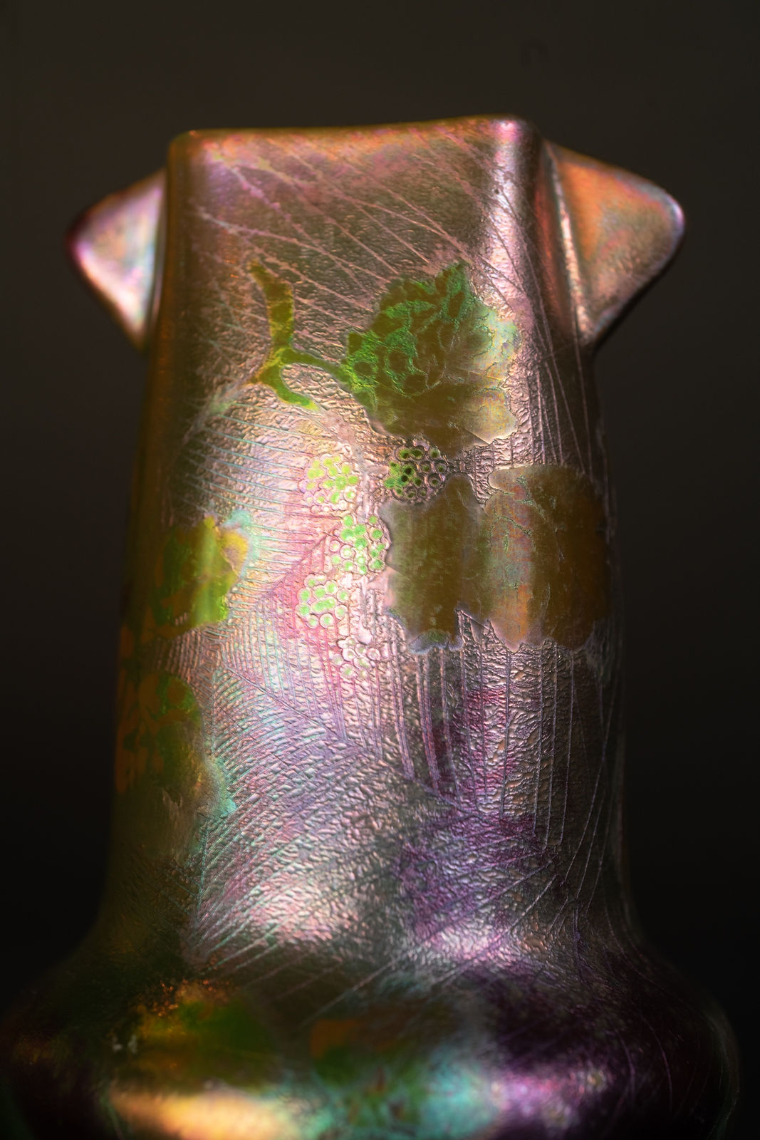 Massier, Spiderwebs & Berries Cabinet Vase,  c. 1900