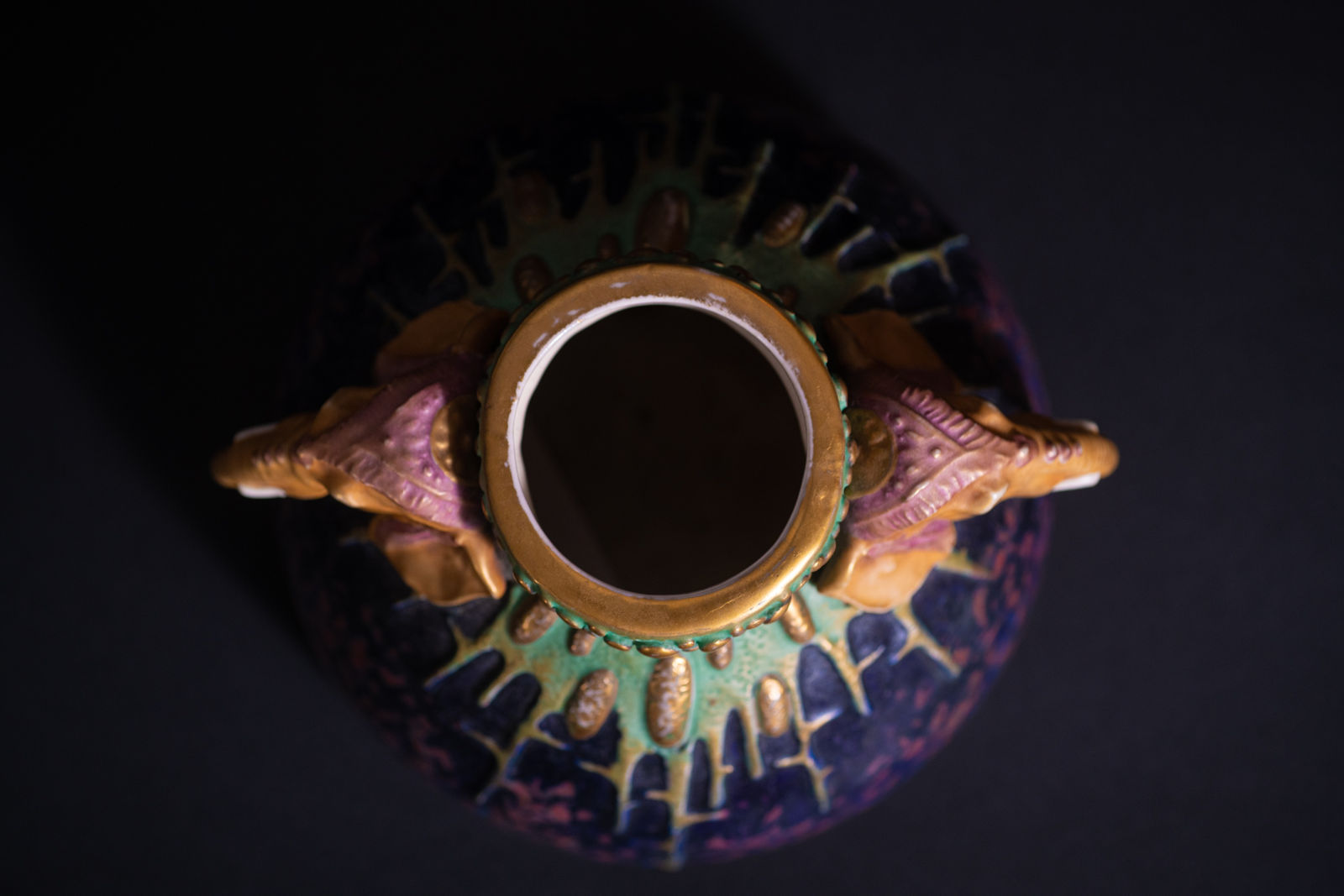 Amphora, Ornate Elephant-Handled Vase,  c. 1910