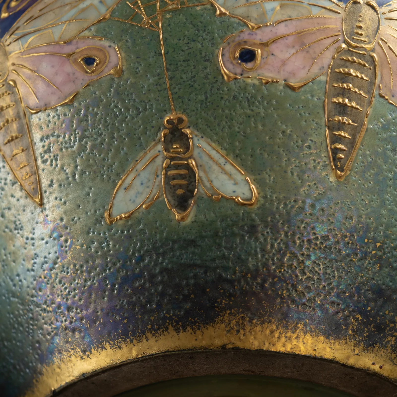 Amphora, Gres Bijou Butterflies & Spiderwebs Bowl-Shaped Vase,  1904-1906