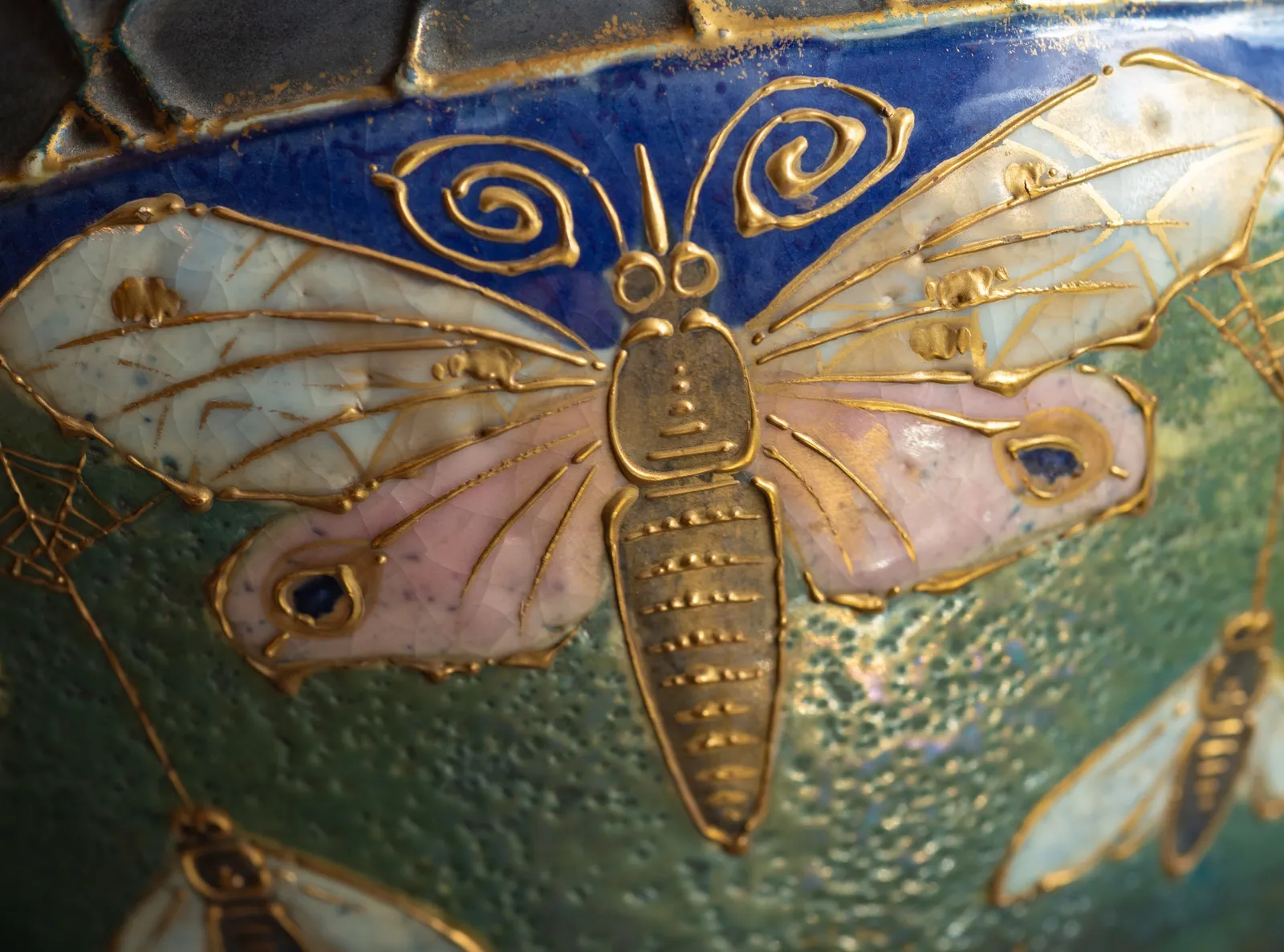 Amphora, Gres Bijou Butterflies & Spiderwebs Bowl-Shaped Vase,  1904-1906