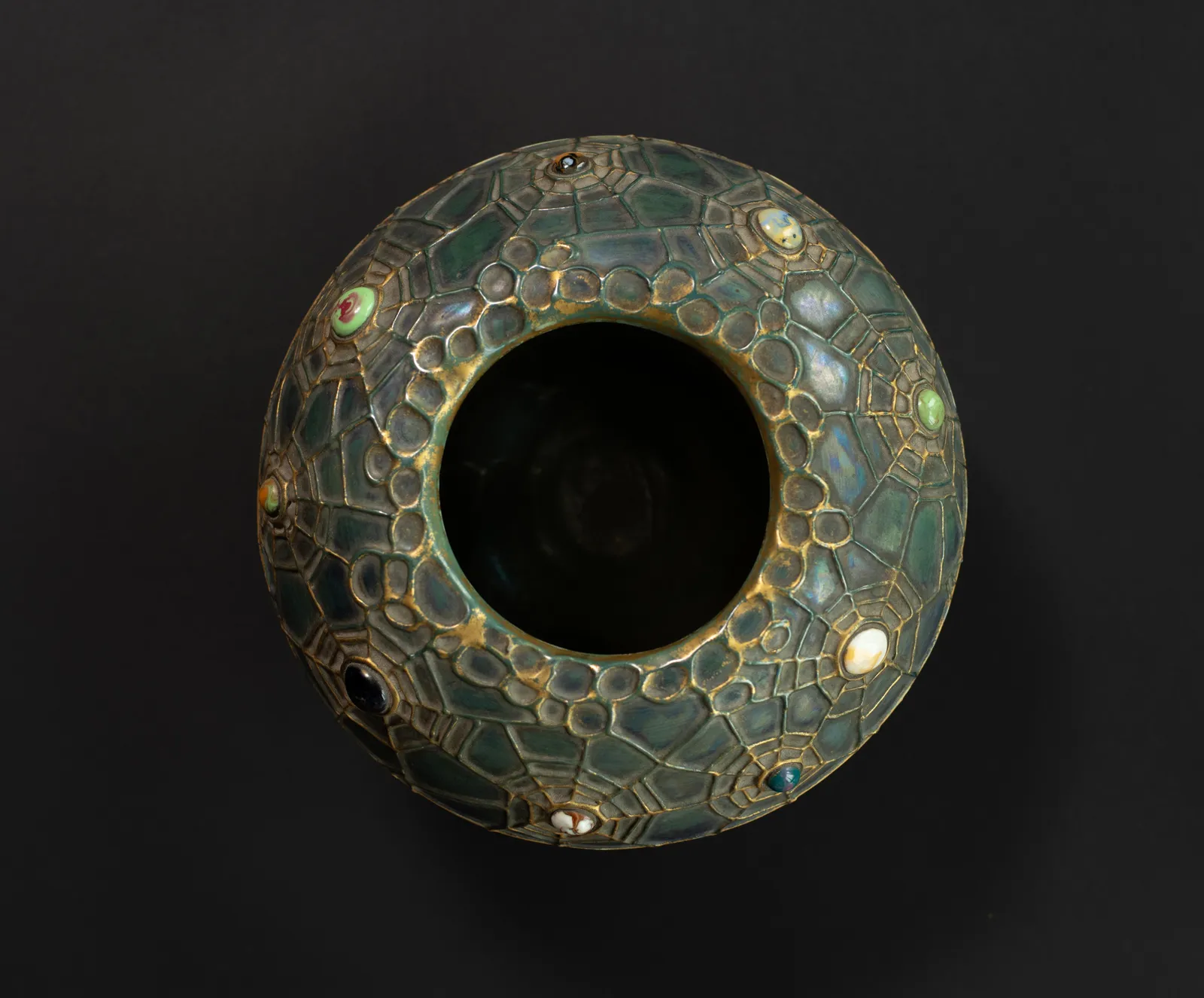 Amphora, Gres Bijou Butterflies & Spiderwebs Bowl-Shaped Vase,  1904-1906